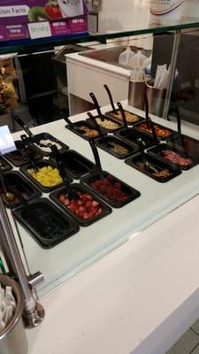 topping bar for the yogurt