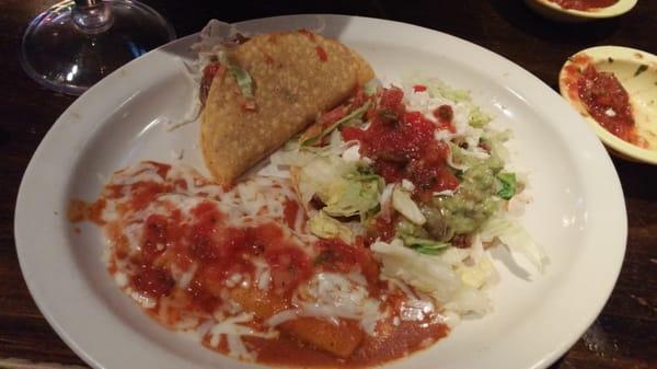 Steak Taco and tostada combo..Not the best