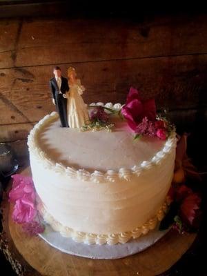 The cutting cake Alison made me for to cut on our wedding day. We had pies for the guests but still wanted to cut a cake.