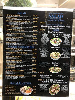 Salad menu