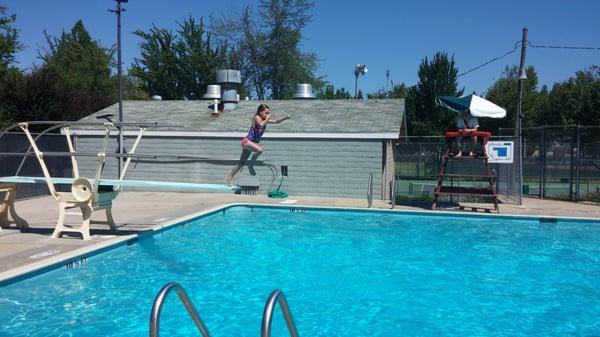 Our youngest daughter jumping in!