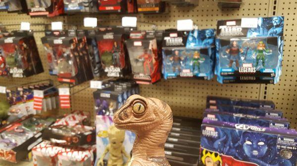 Bob the Raptor says "How's it going there little plastic mammals!"