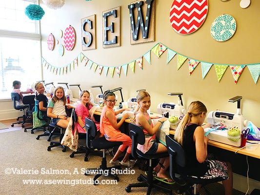 Happy seamstresses in class.