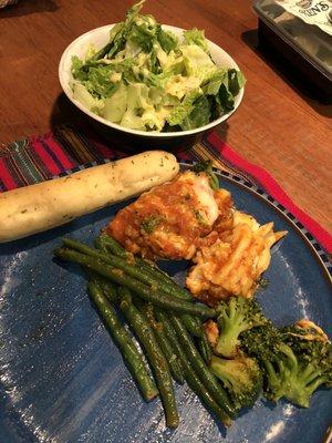 Lasagna and Caesar Salad