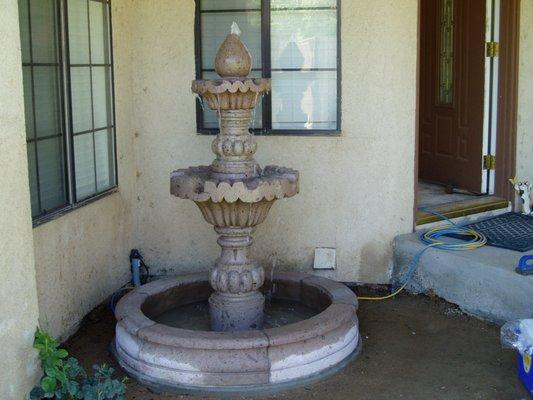 Cantera Stone Water Feature Installation