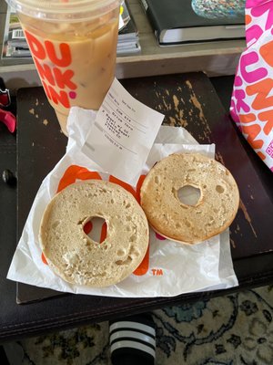 My "toasted" bagel with "cream cheese"