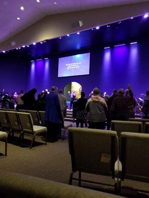 Worship during service at Life Church