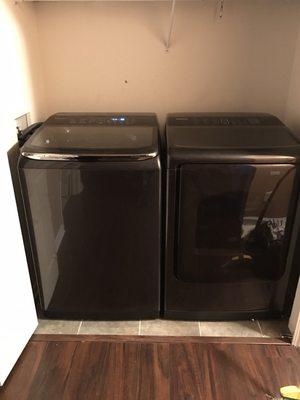 New Samsung top loader washer and dryer