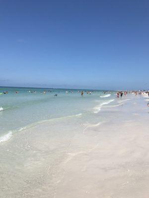 Beautiful white powdery sand on Crescent Beach Siesta Key