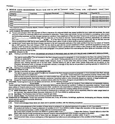 Page 2 paragraph 6 section A of the C.A.R.  Residential Lease or Month-to-Month Agreement .