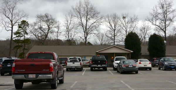 Carolina Fish Camp Parking Lot on Sunday after Church