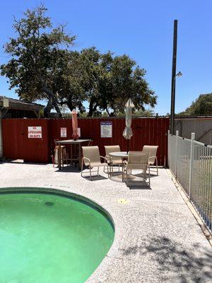 Pool and snack tables