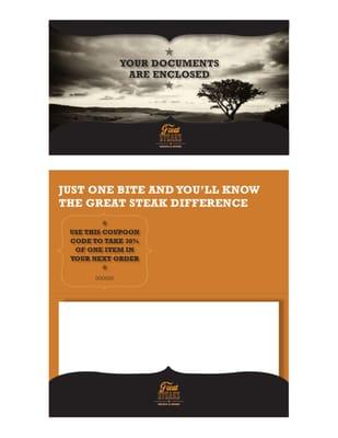 Great Steaks. Branding development, advertising campaign, retail and collateral concept design. Brett Newton Design Inc.