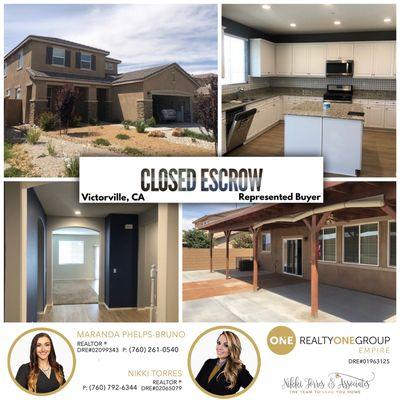 Closed Escrow in Victorville