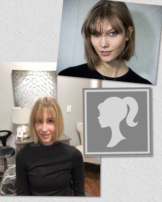 Textured Lob Haircut on this Model Beauty @ Beauty Studio by Veronica P, Best Hair Salon in Palm Beach Gardens Fl.