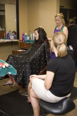 Charlie working of my bridesmaids hair