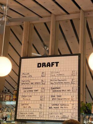 Draft menu. Changes all the time.