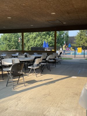 Pavilion next to pool. Restrooms are located here as well.