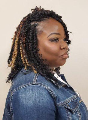 Spring twist crochet hair style