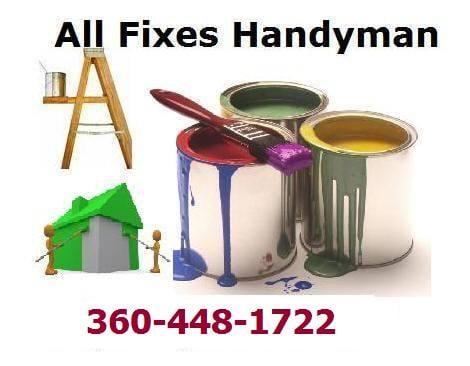 Whether it's a new pain project, wood rot repair or a simple kitchen renovation, All Fixes handyman is the solution.360-448-1722