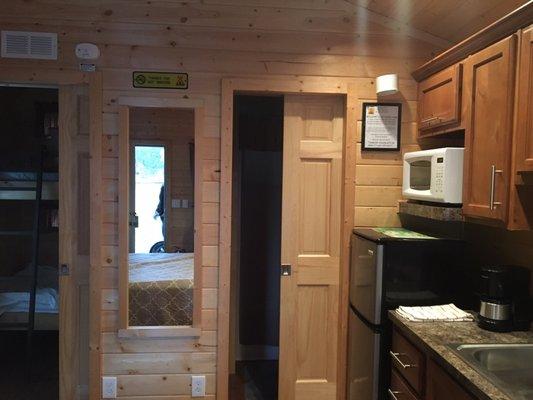 Bathroom and bunk bed entrance