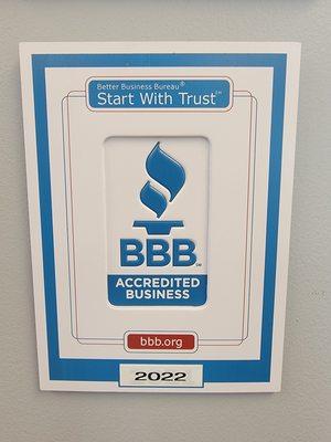 Better Business Bureau accredited.