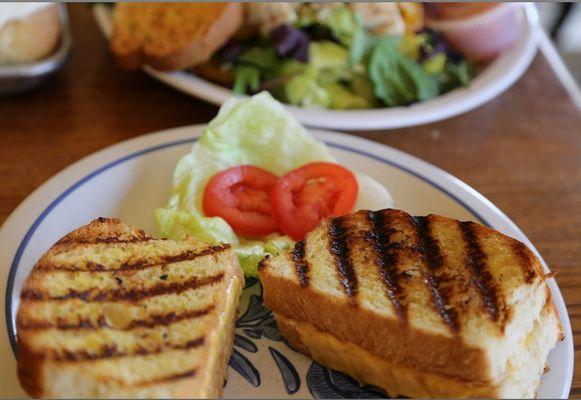 Grilled sandwiches (made from fresh baked bread) with melted cheese!