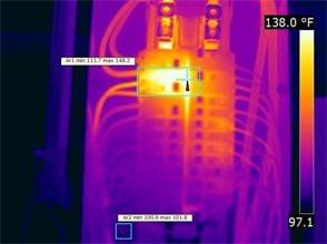 Overheating circuit breaker discovered during a thermal imaging scan