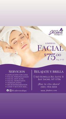 Facials for all skin types!
Wednesday to Saturday 
Inquire within
Leave message 
866-463-3477