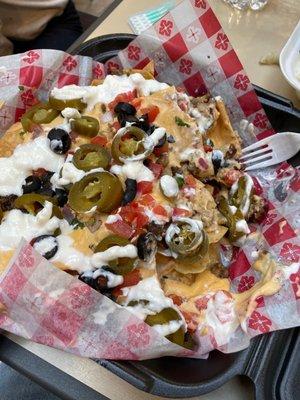 Volcanic Nachos with Carne Asada