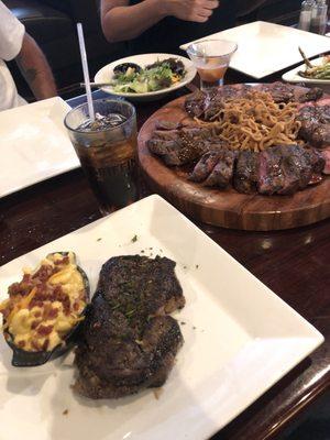 My aged ribeye and bacon mac n cheese & the Steak Butcher Block! Out of this world with flavor!