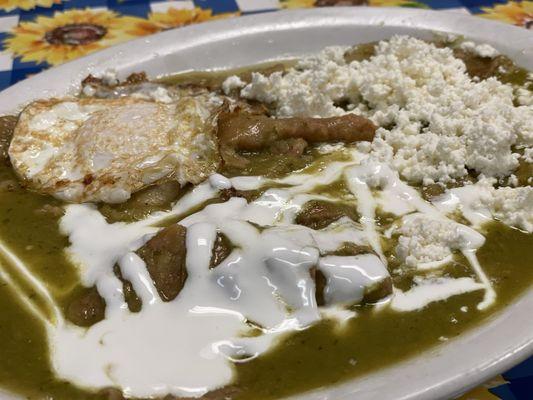 Chilaquiles Verdes con juevo