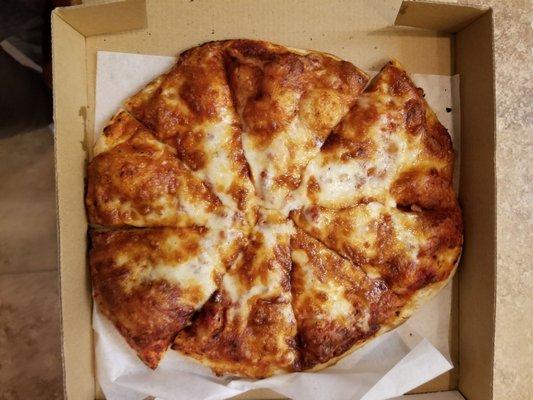 10" Three Cheese pizza $12.50 (over priced)