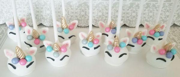 Cake pops, Unicorn theme to compliment your cake table