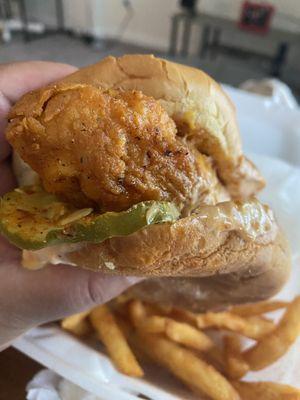 Hot chicken sandwich