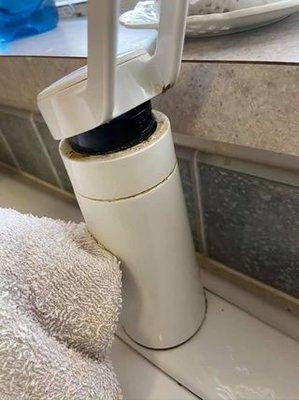 Gunk on kitchen faucet