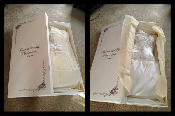 This box come in a linen bag. Inside the box is white gloves and instructions.