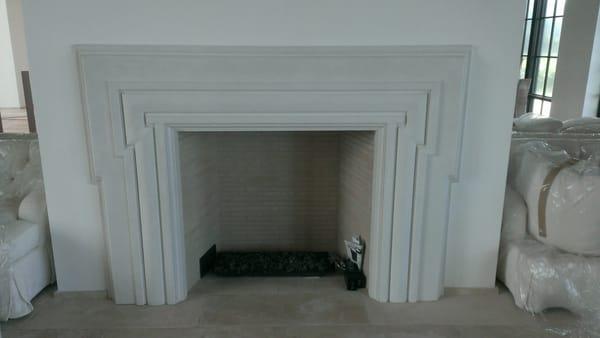 Custom concrete fireplace surround. John's Island - Vero Beach, Fl.