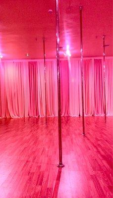 10 shiny, new X-poles in a sexy, spacious studio!