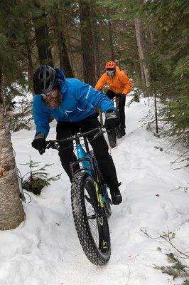 Rent or buy one of our FAT Tire bikes and ride the miles of groomed trails in the area!