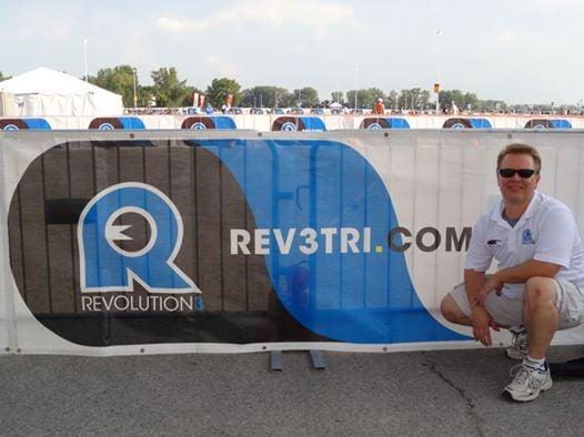 Dr. Karl Tarkanyi onsite a Rev 3 triathlon race.