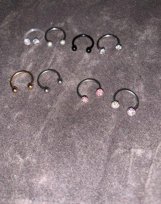 Variety of body Jewelry. Lio rings, nose rings, etc $5 each!