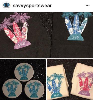 Mitzvah favors. Beach towels, pop sockets, t-shirt hoodies