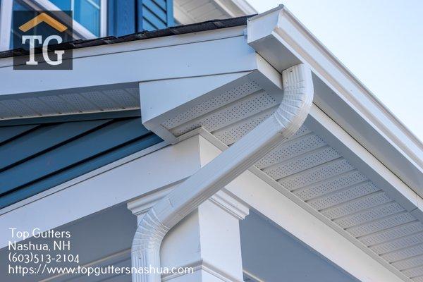 Seamless aluminum gutter installation in Nashua