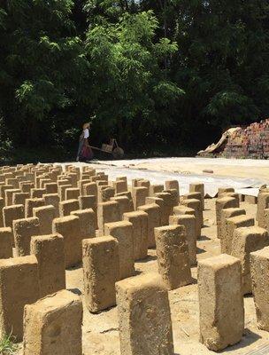 Bricks drying in the sun