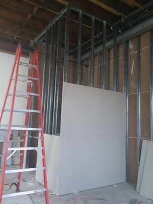 Light guage framing and drywall