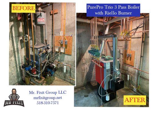 PurePro Trio three pass boiler with Riello burner