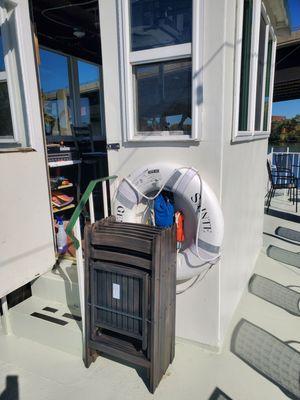 On top deck of boat