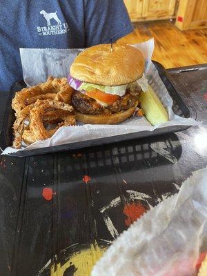 1/2 lb. Large Southwest Burger with Homemade Fresh Onion Rings