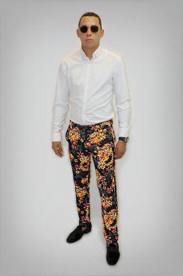 Jaro Orange Flower Dress Pants.